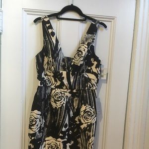 Black and white floral dress